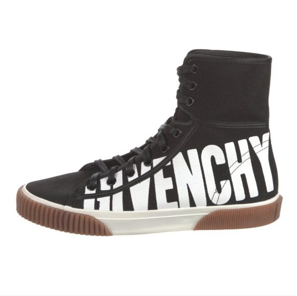 Givenchy Boxing Cotton Canvas Graphic Logo Sneakers Black - Picture 3 of 16